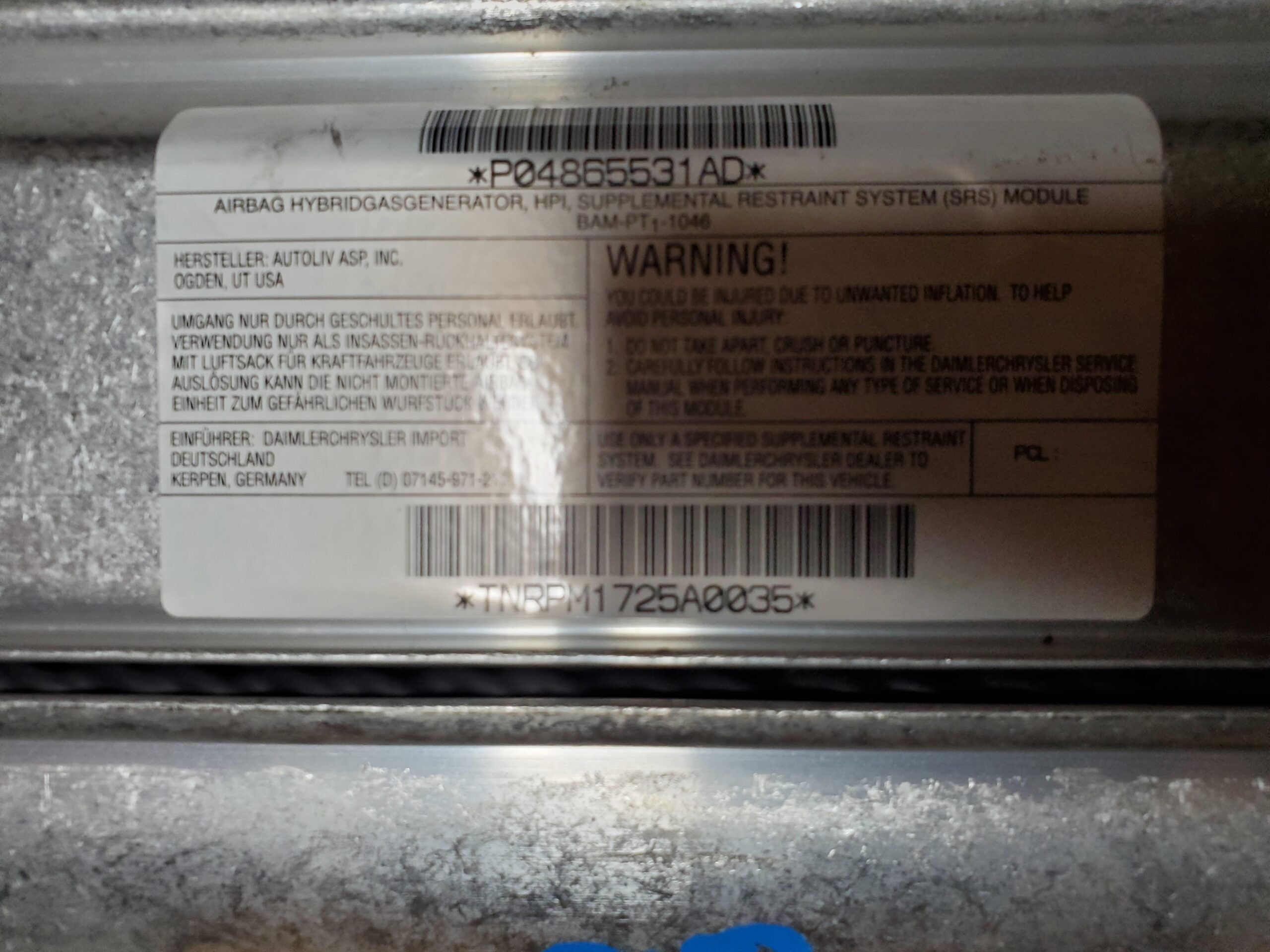 Gen. 3 Passenger Air Bag
